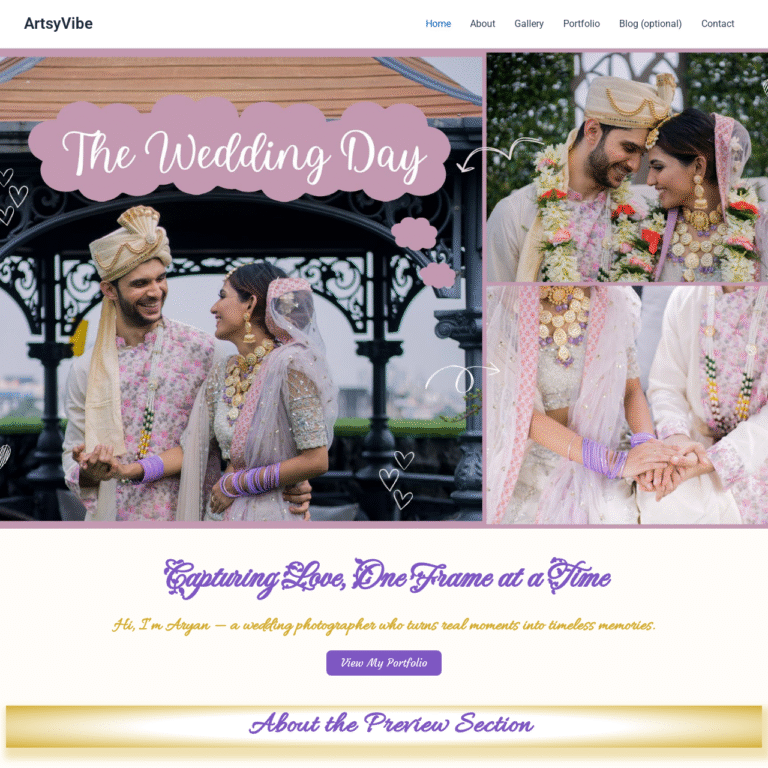 Click Here to View Sample Portfolio Website